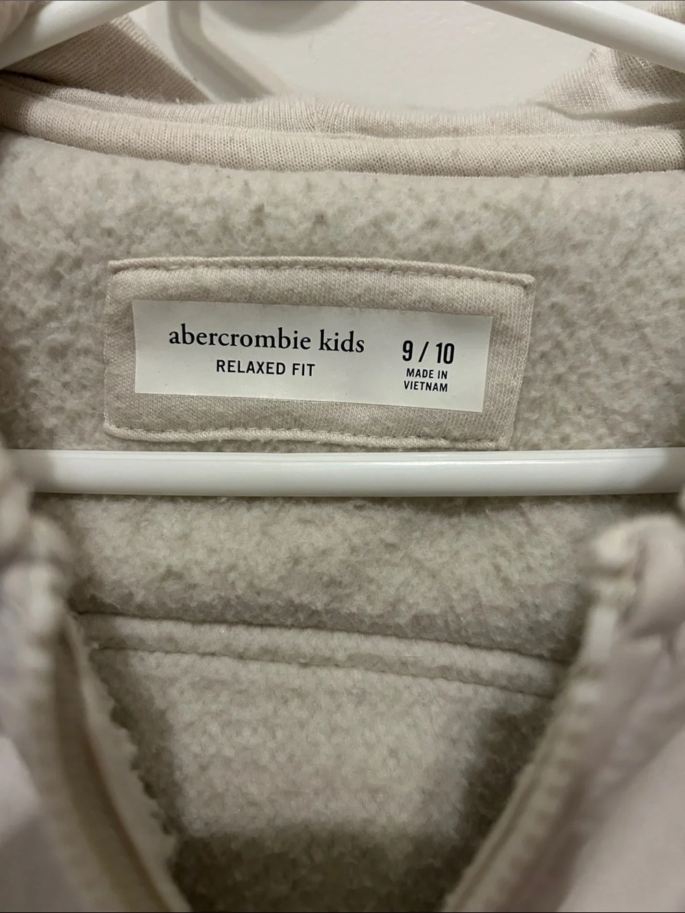 abercrombie kids Cream Sherpa Pullover Jacket
